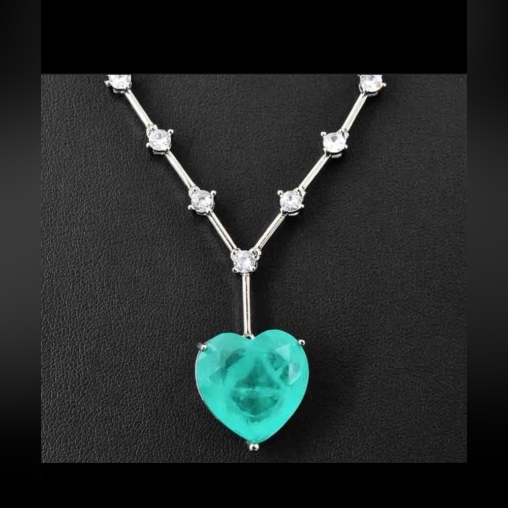 Gorgeous diamond finish tourmaline 6.5CT crystal pendant necklace #331